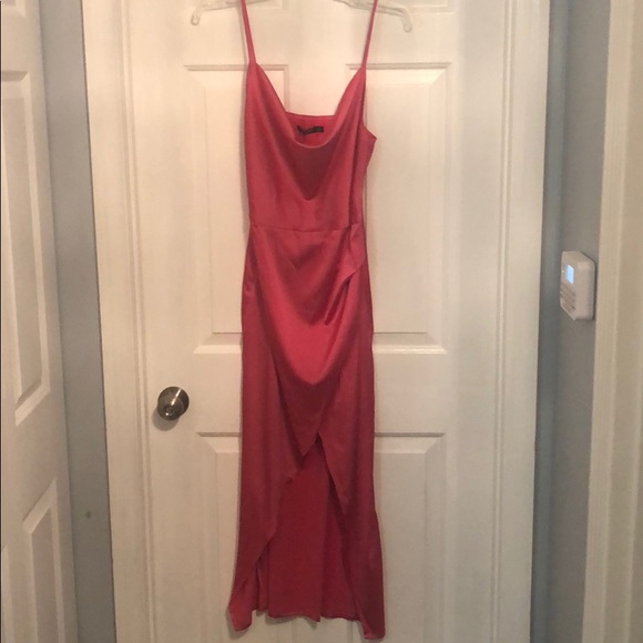 nasty gal cowl play satin dress